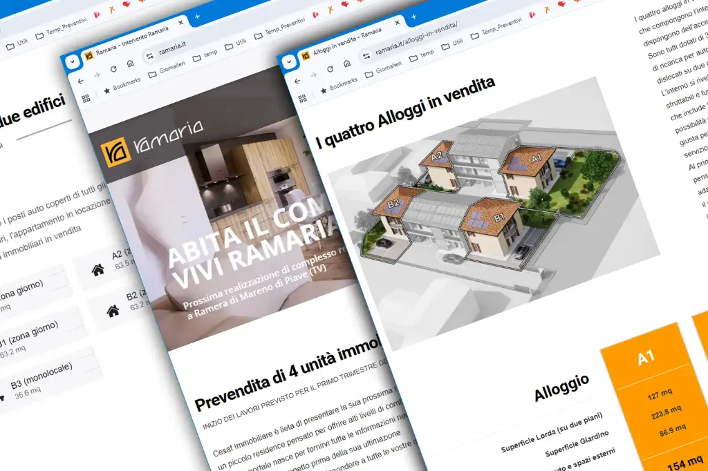 Sito web dedicato e contenuti digitali per la vendita di interventi immobiliari