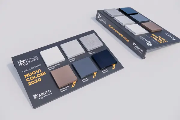 Realizzazione grafica per espositori ed elementi di comunicazione per showroom