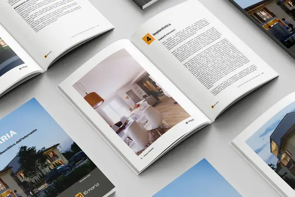 Impaginazione grafica di un libro capitolato immobiliare e tecnico